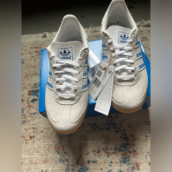 NWT Adidas Grey & Light Blue Hand II Samba - sz 7 - Picture 3 of 6